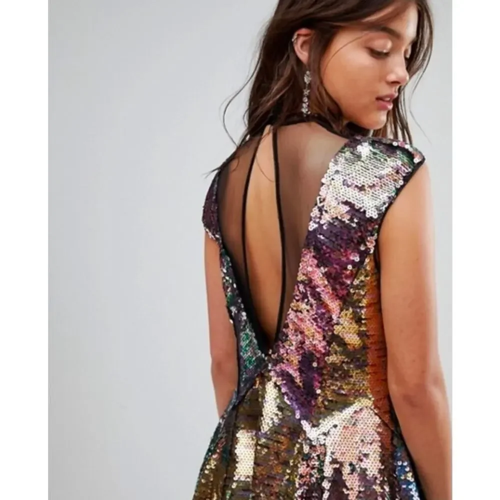 Free People Multicolor Sequin Midi Dress